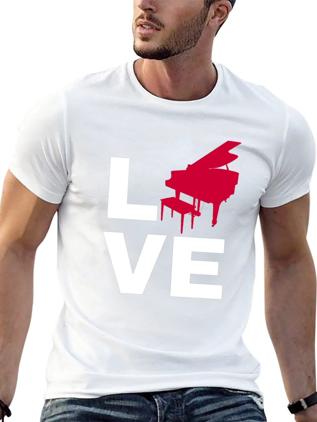 Love Piano Music Graphic T-Shirt