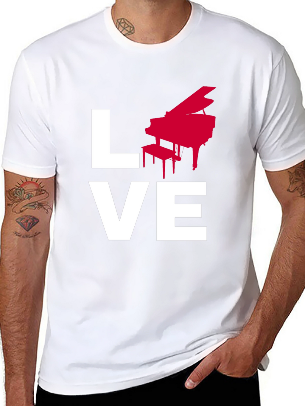 Love Piano Music Graphic T-Shirt