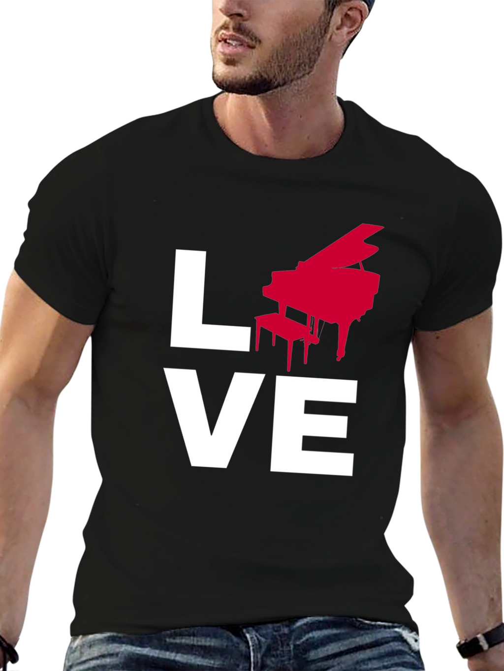 Love Piano Music Graphic T-Shirt