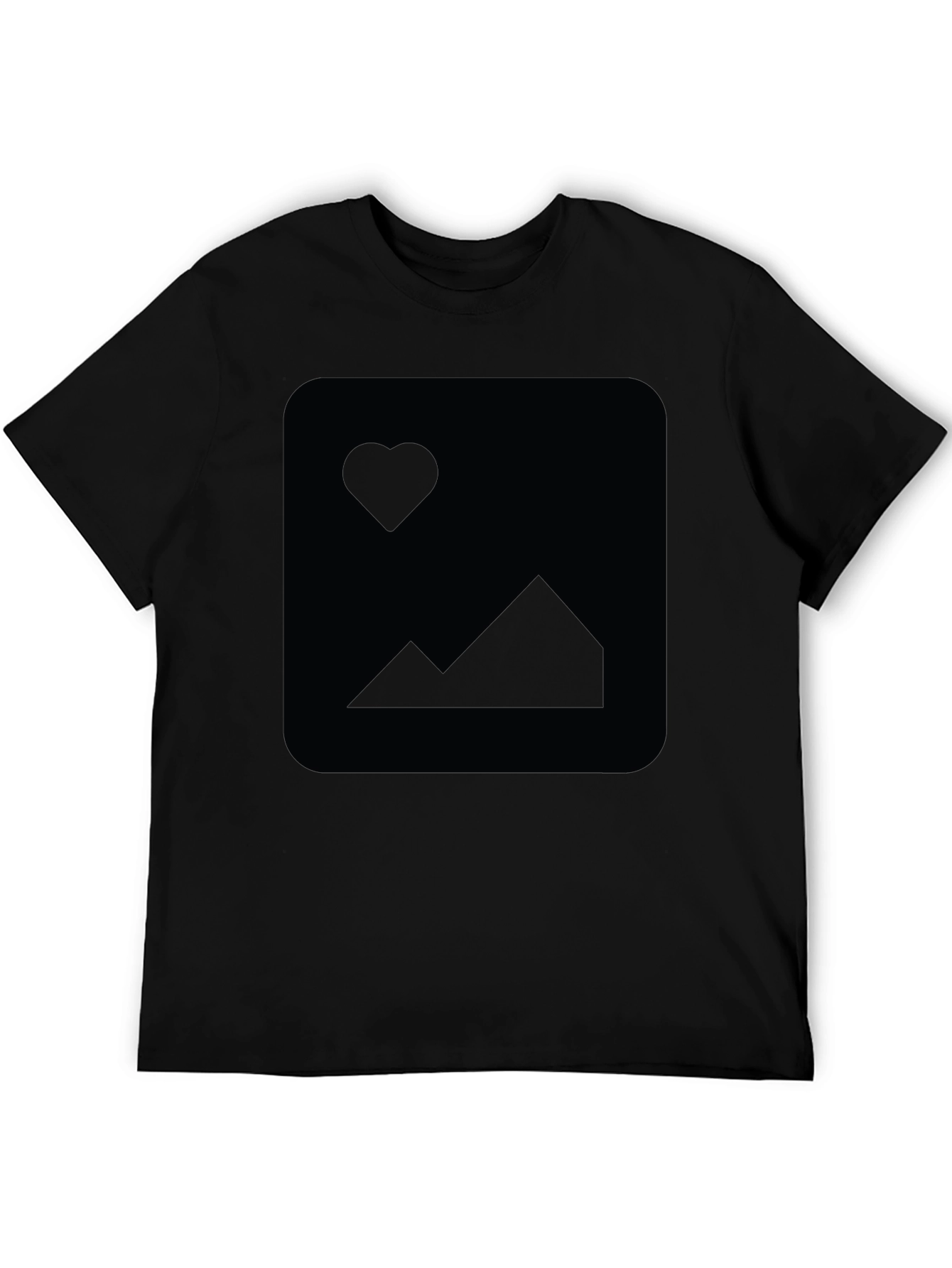 Mens Black Short-Sleeve Crew Neck T-Shirt