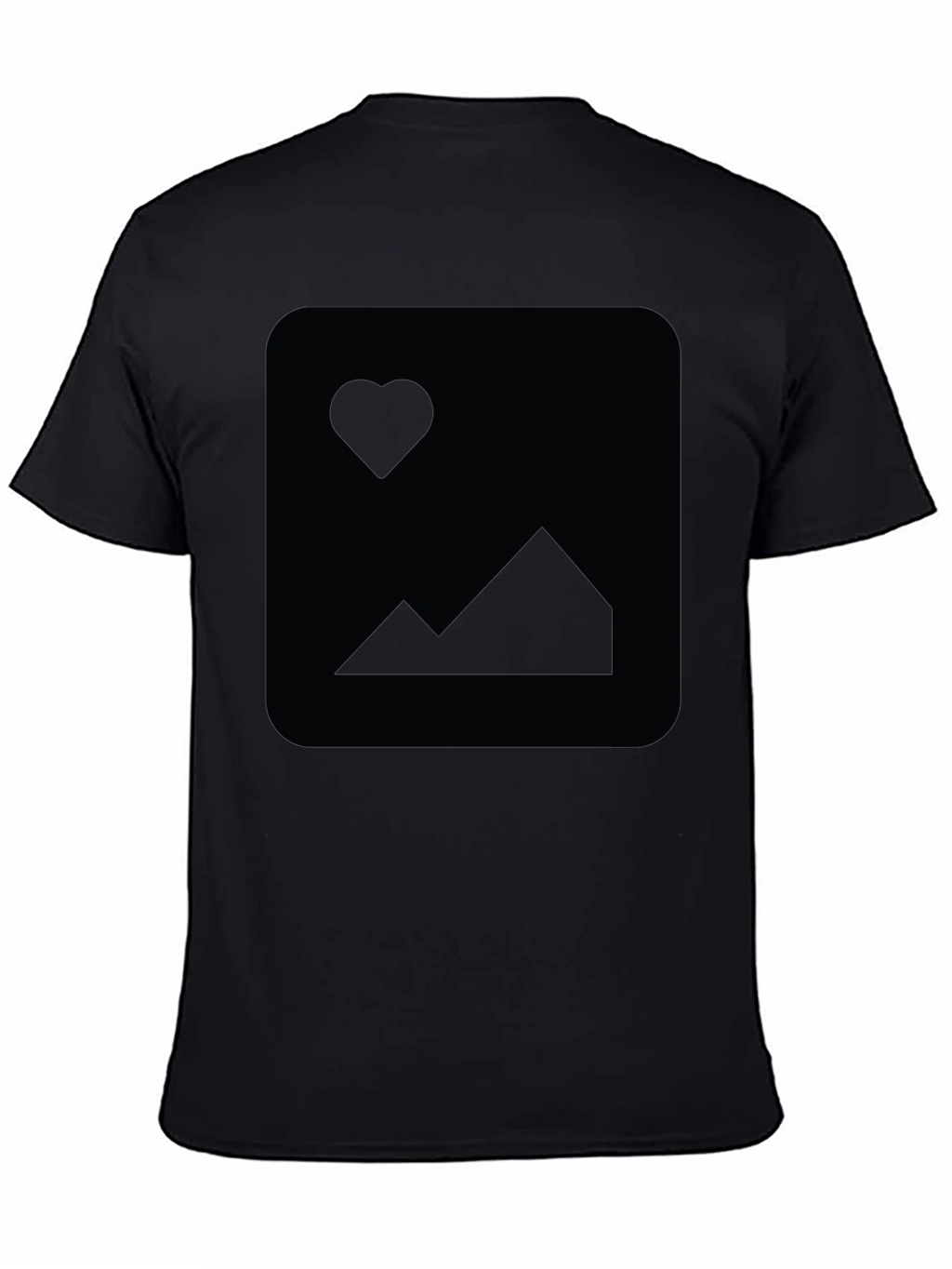 Mens Black Short-Sleeve Crew Neck T-Shirt