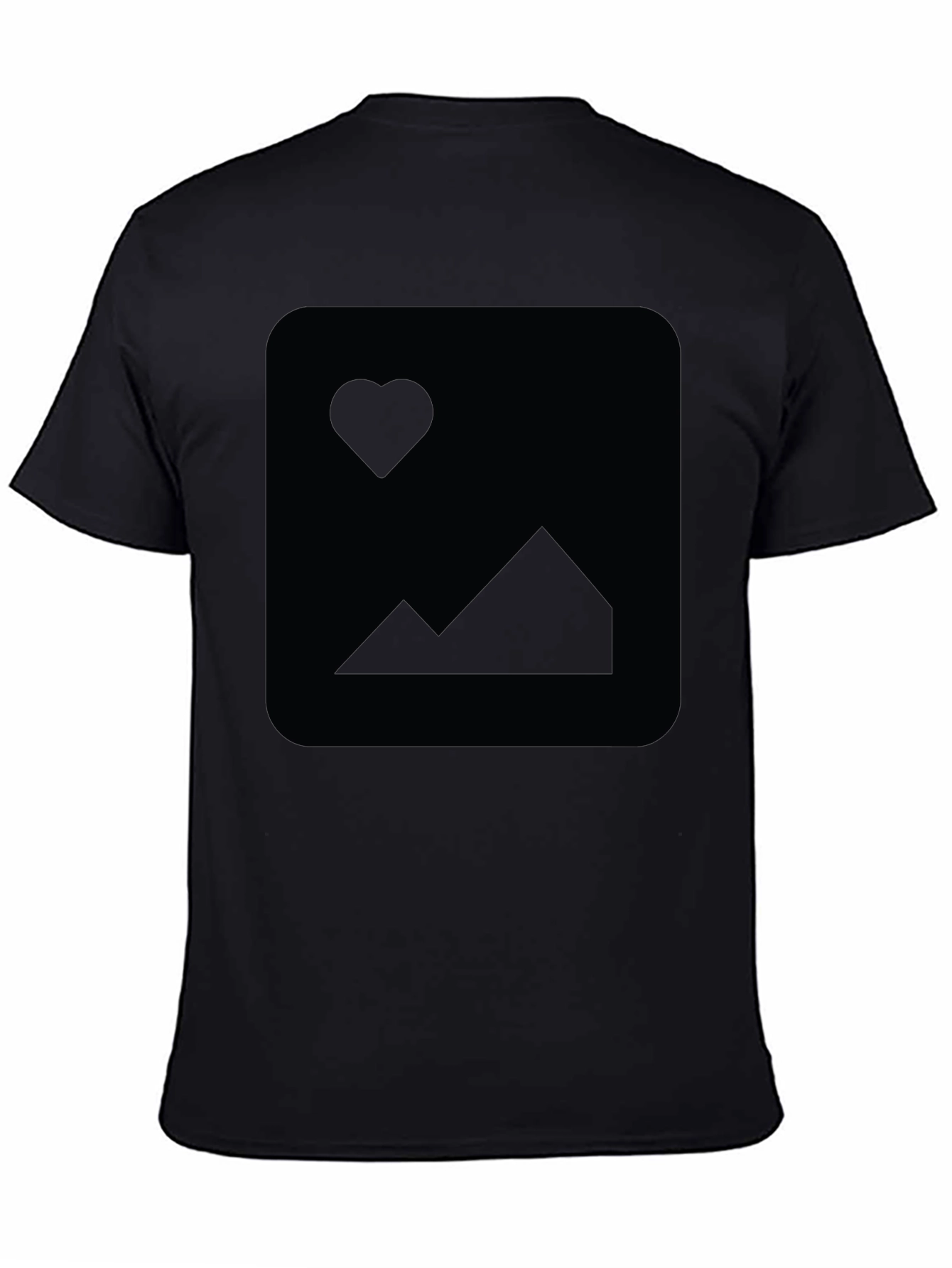 Mens Black Short-Sleeve Crew Neck T-Shirt