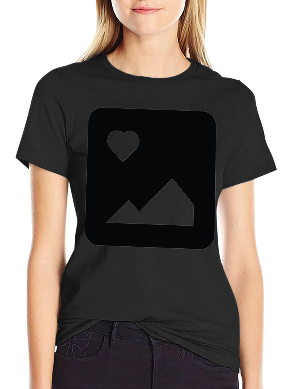 Mens Black Short-Sleeve Crew Neck T-Shirt