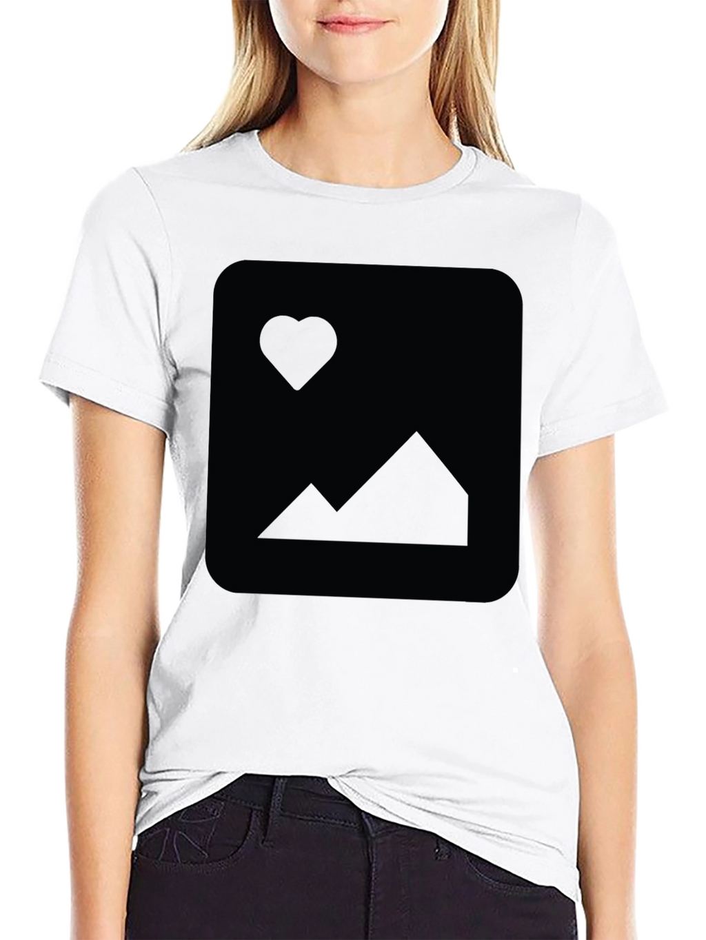 Mens Black Short-Sleeve Crew Neck T-Shirt