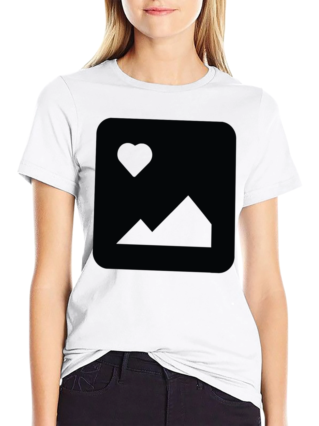 Mens Black Short-Sleeve Crew Neck T-Shirt
