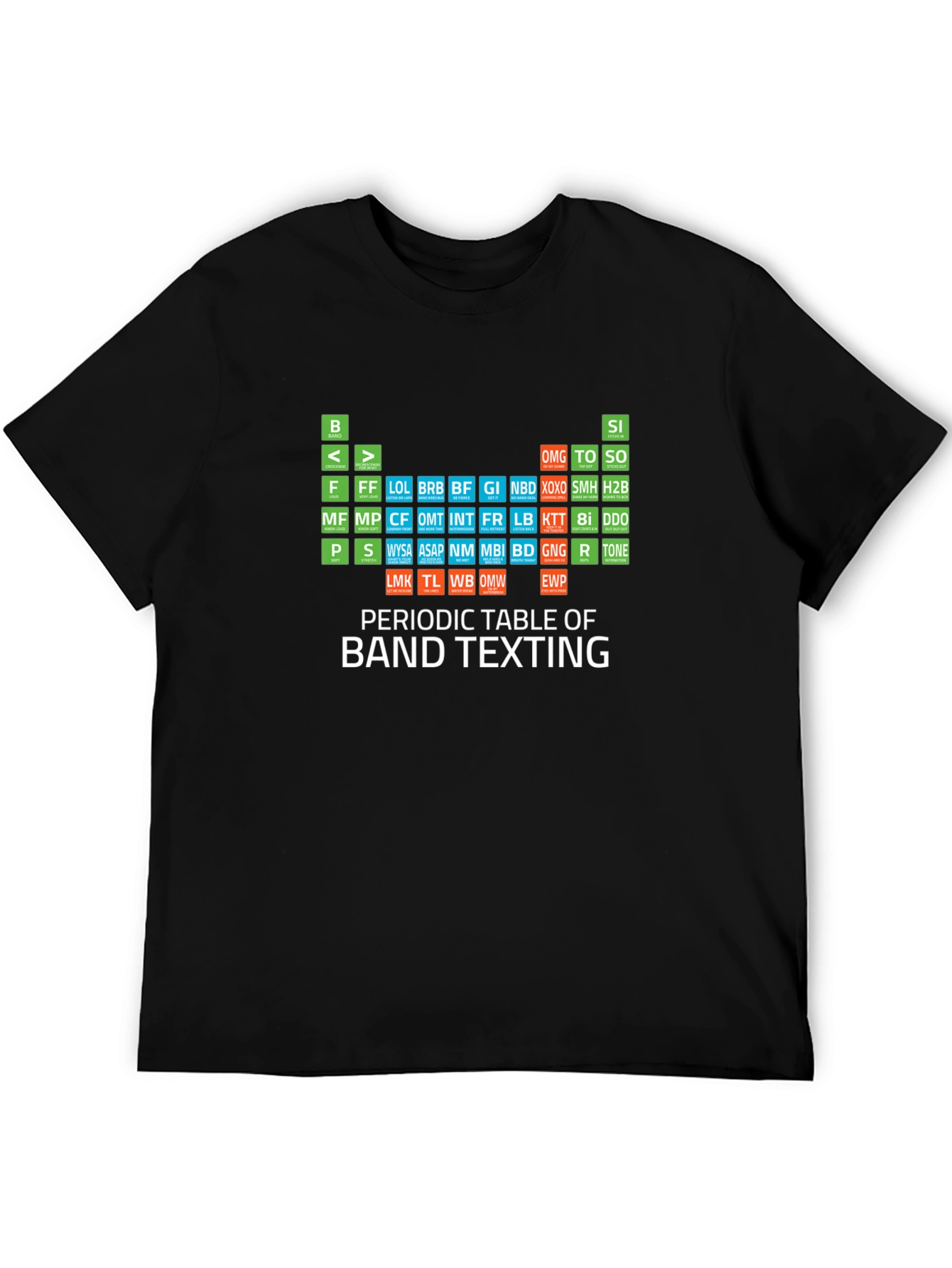 Periodic Table of Band Texting T-Shirt