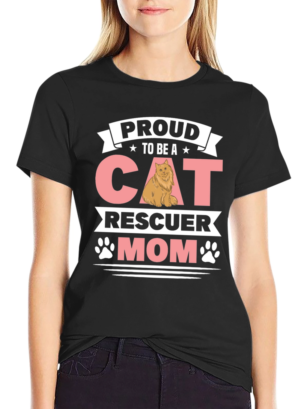 Proud Cat Rescuer Mom T-Shirt