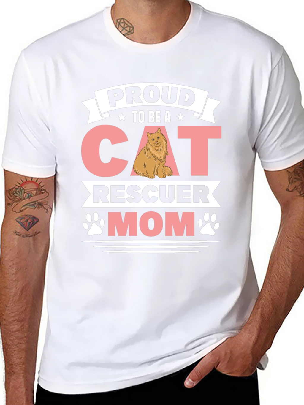 Proud Cat Rescuer Mom T-Shirt
