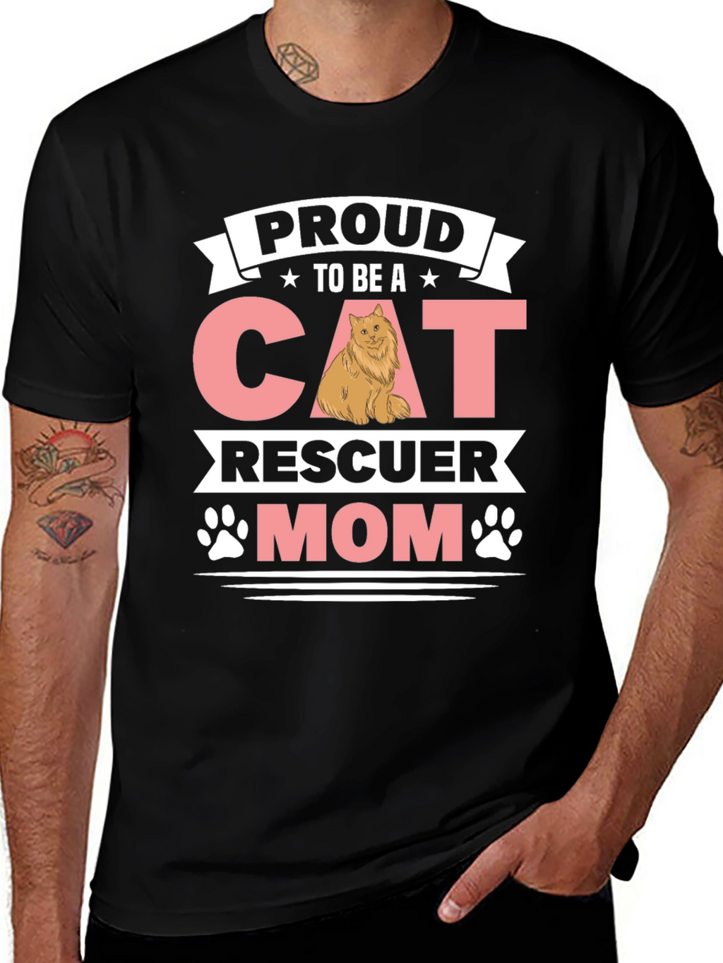 Proud Cat Rescuer Mom T-Shirt