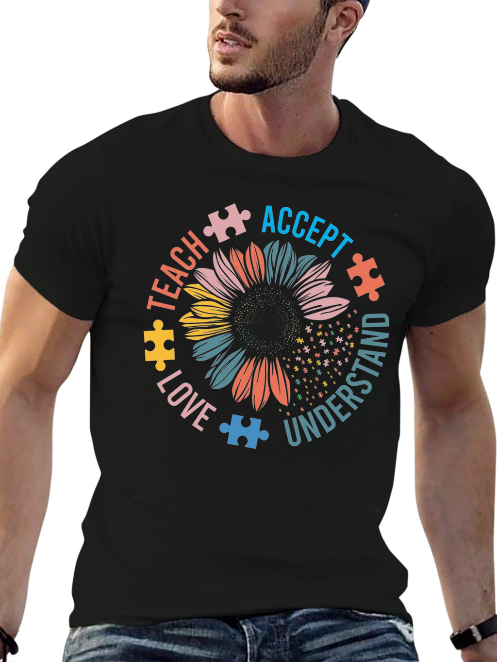 Autism Awareness Sunflower Graphic Tee