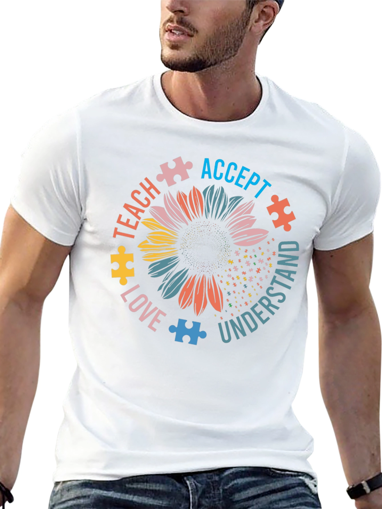 Autism Awareness Sunflower Graphic Tee