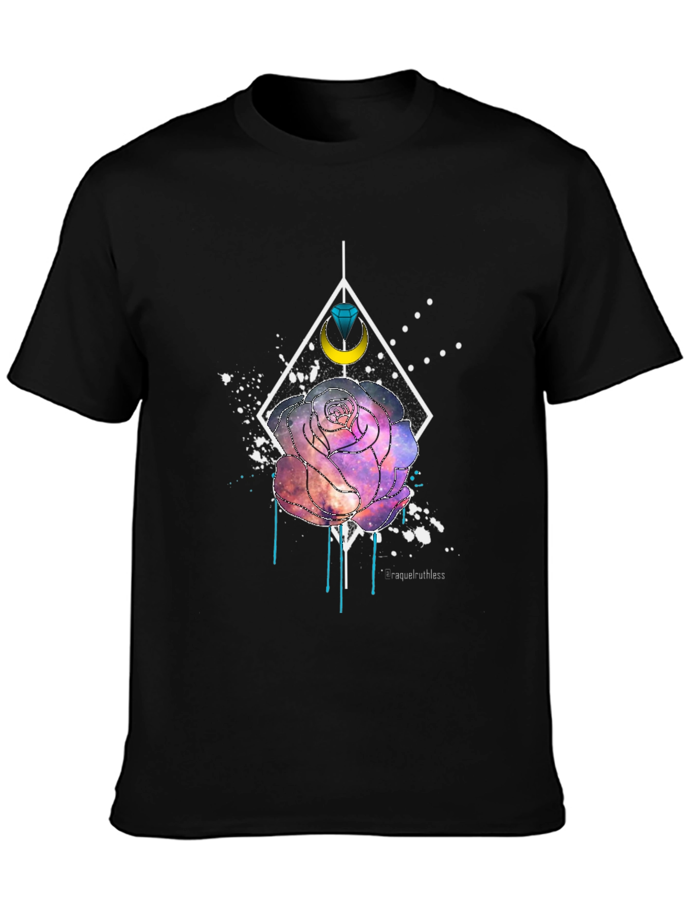 Galaxy Rose Graphic T-Shirt - Modern Artistic Design