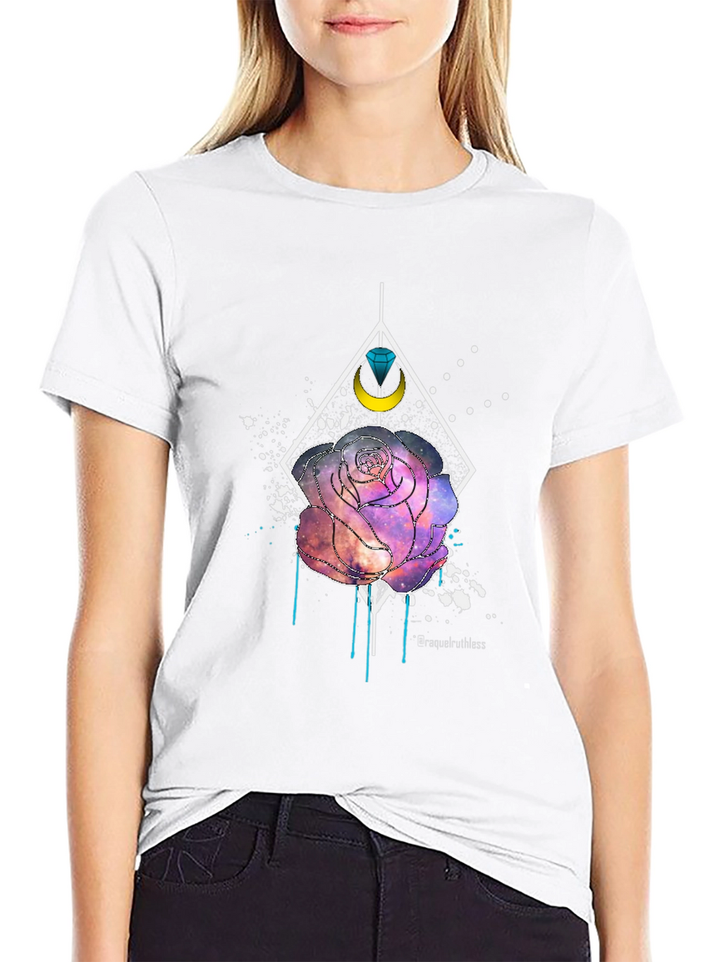 Galaxy Rose Graphic T-Shirt - Modern Artistic Design