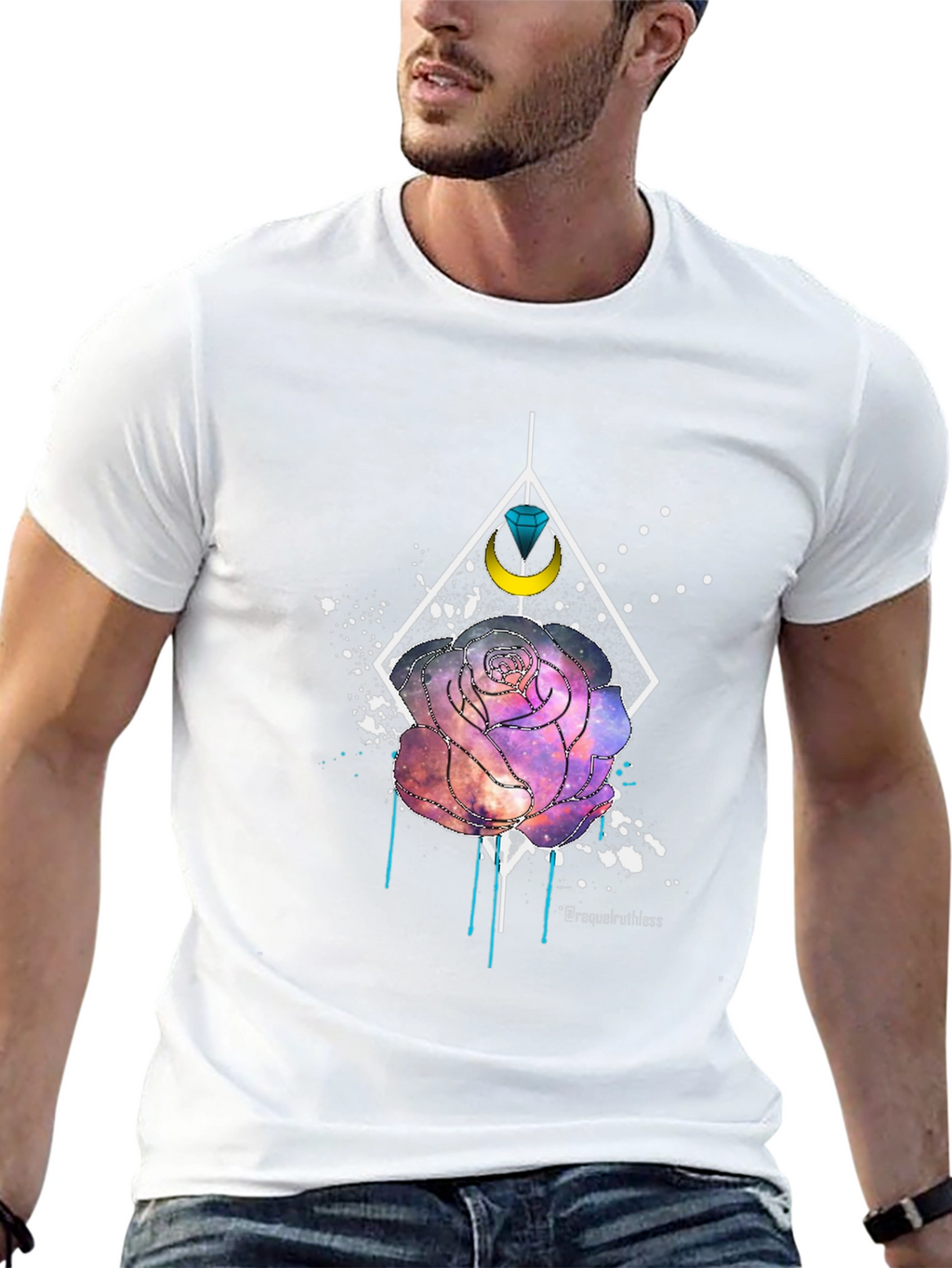 Galaxy Rose Graphic T-Shirt - Modern Artistic Design