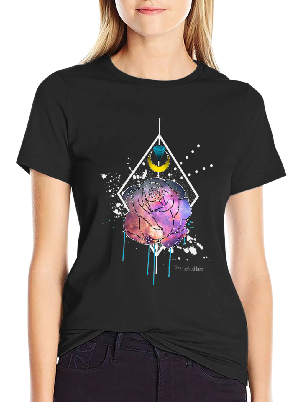 Galaxy Rose Graphic T-Shirt - Modern Artistic Design