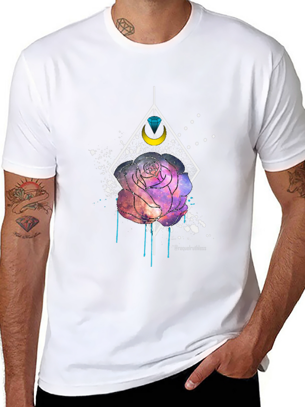 Galaxy Rose Graphic T-Shirt - Modern Artistic Design