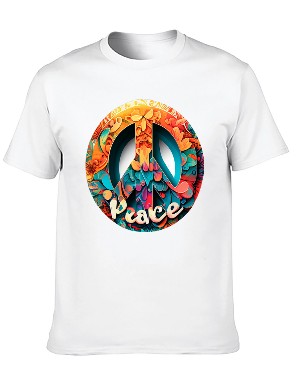 Peace Sign Graphic Black T-Shirt