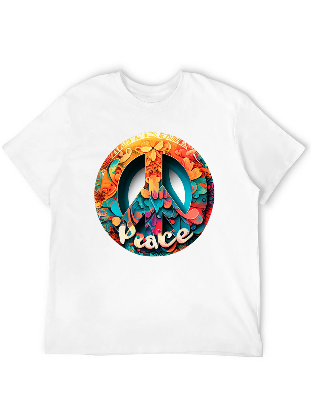 Peace Sign Graphic Black T-Shirt
