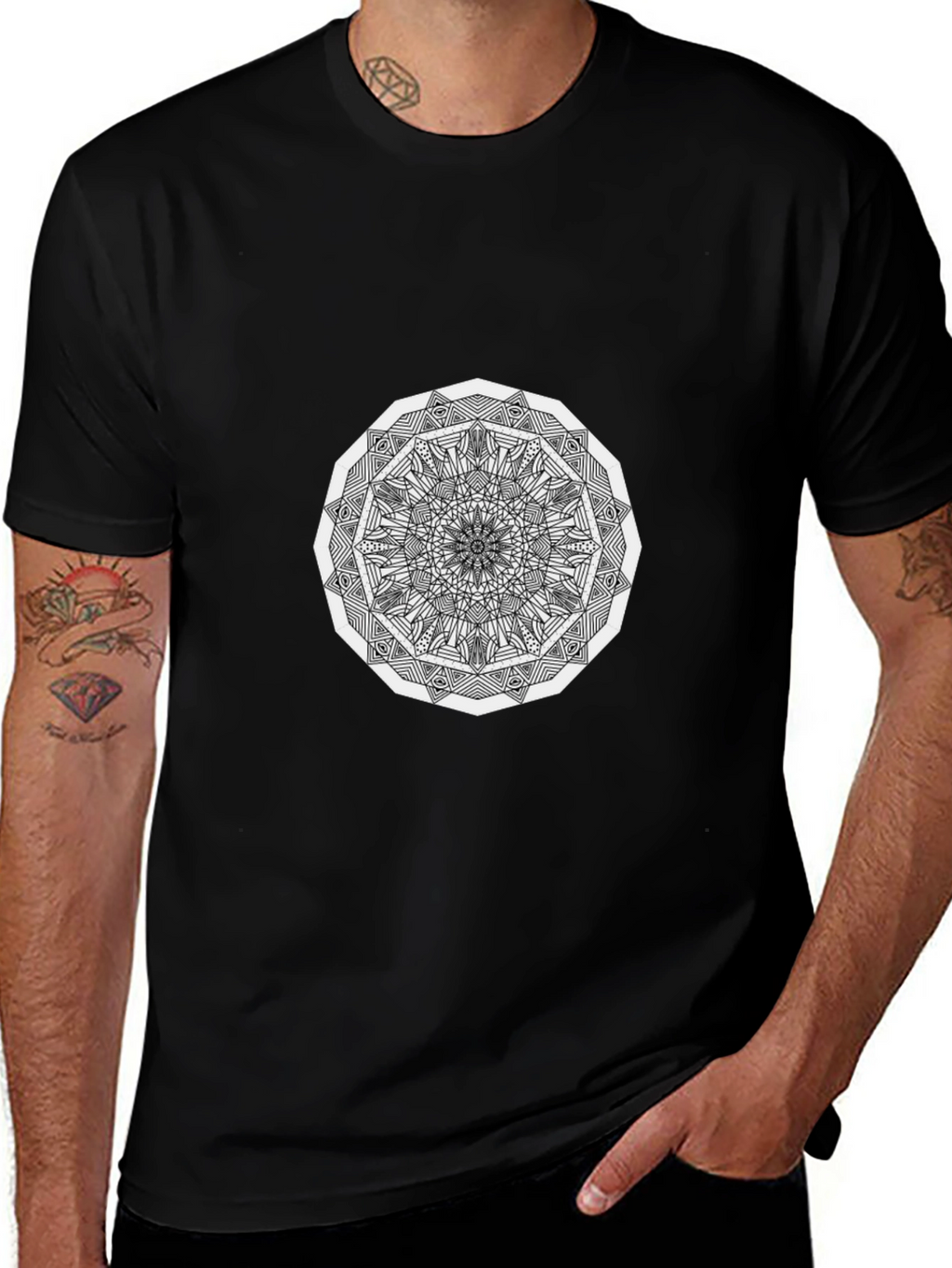 Mandala Graphic Black T-Shirt
