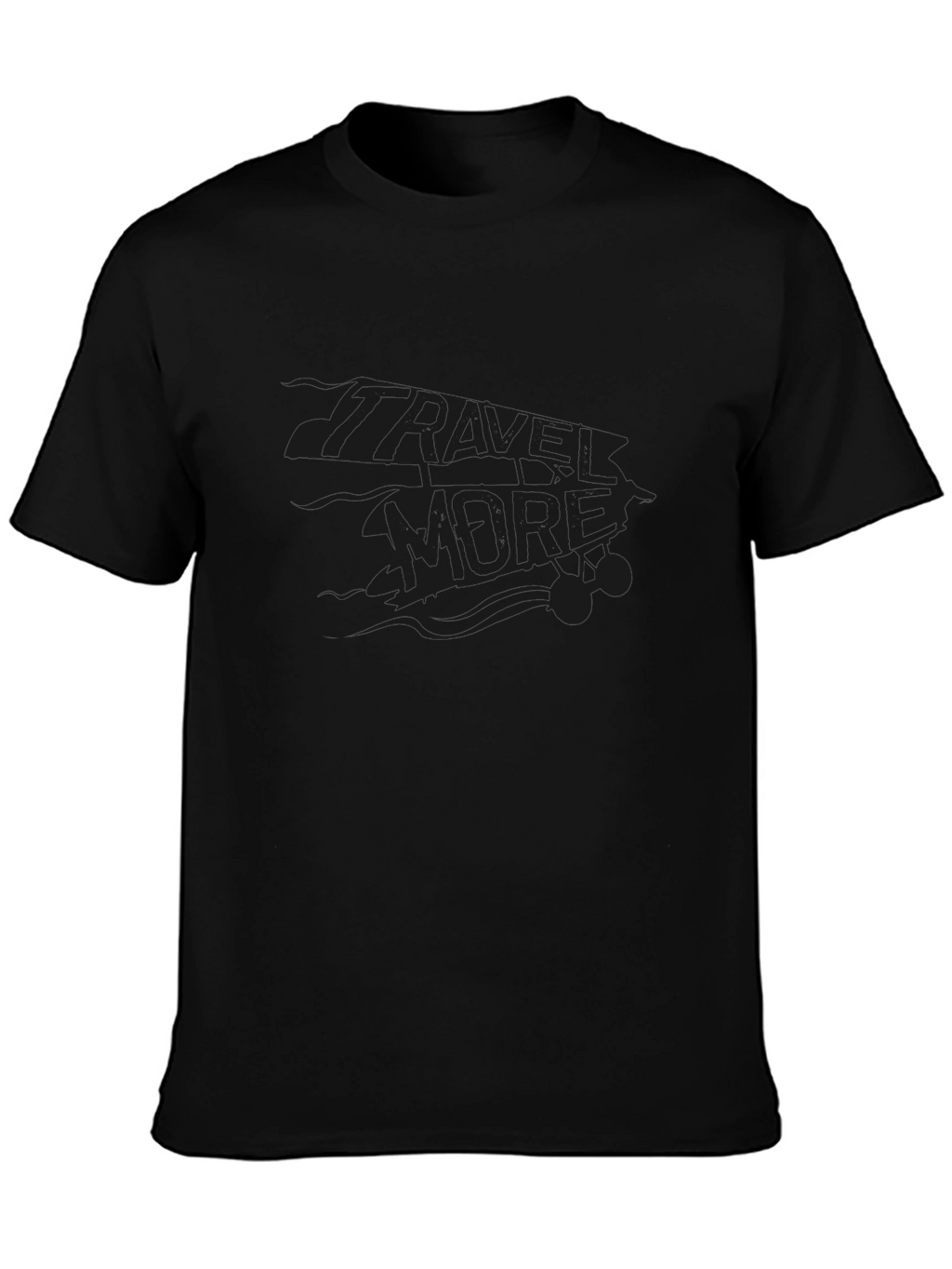 Travel More Black Graphic Tee