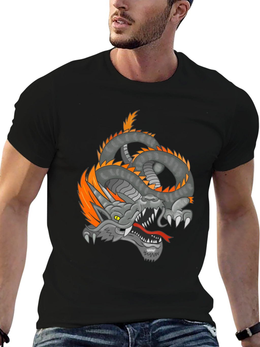 Dragon Graphic Tee - Mens Black T-Shirt