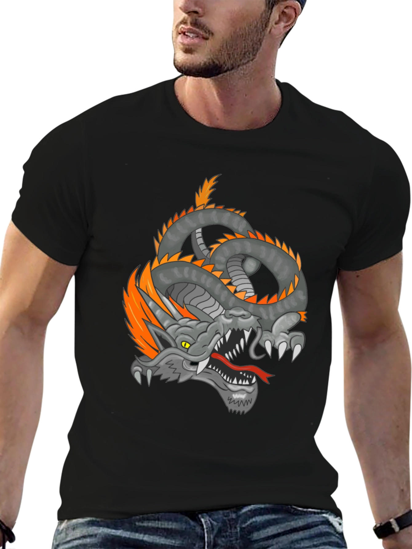 Dragon Graphic Tee - Mens Black T-Shirt