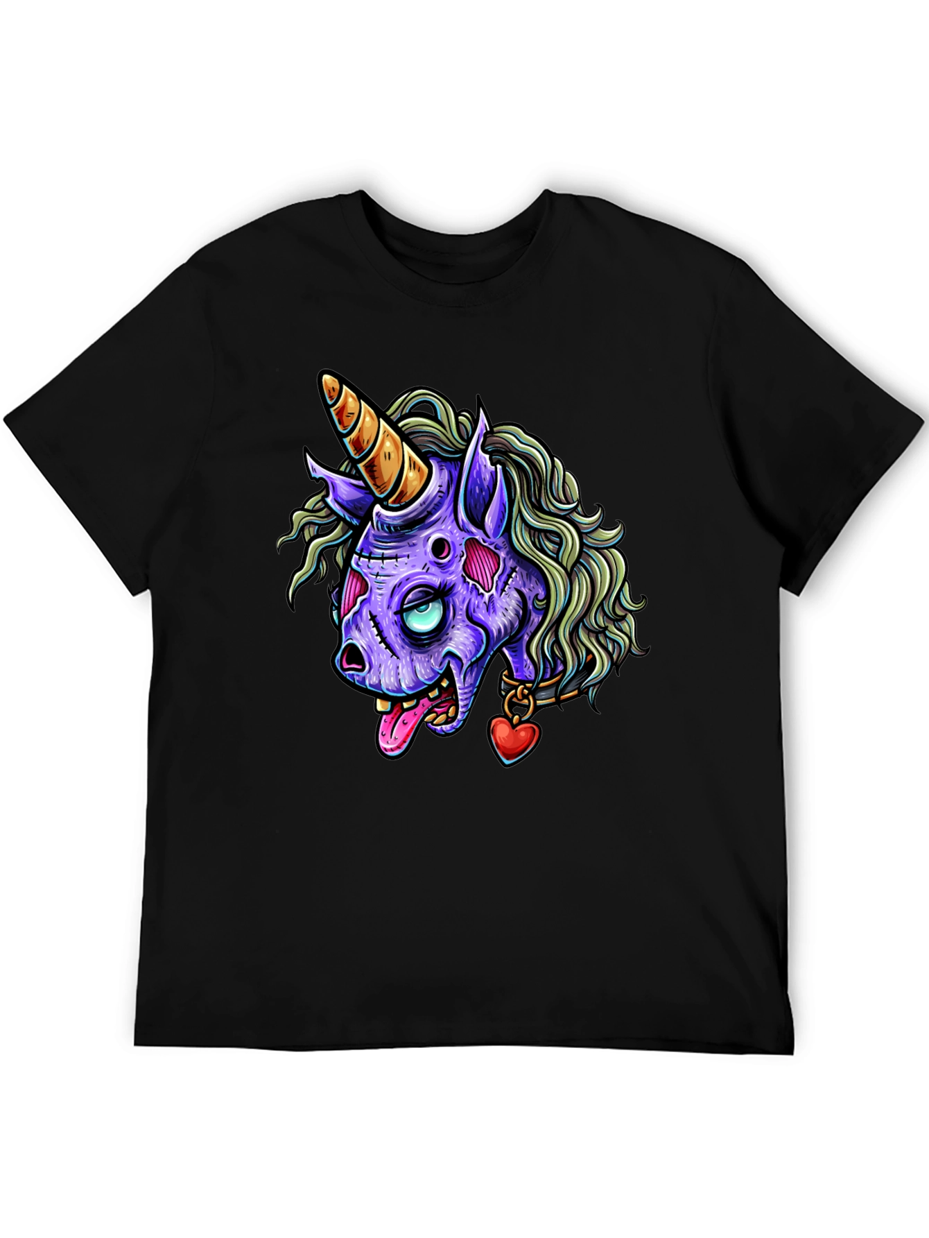 Zombie Unicorn Graphic Tee - Mens Black T-Shirt