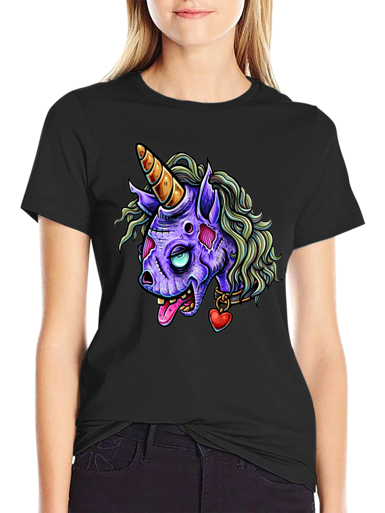 Zombie Unicorn Graphic Tee - Mens Black T-Shirt