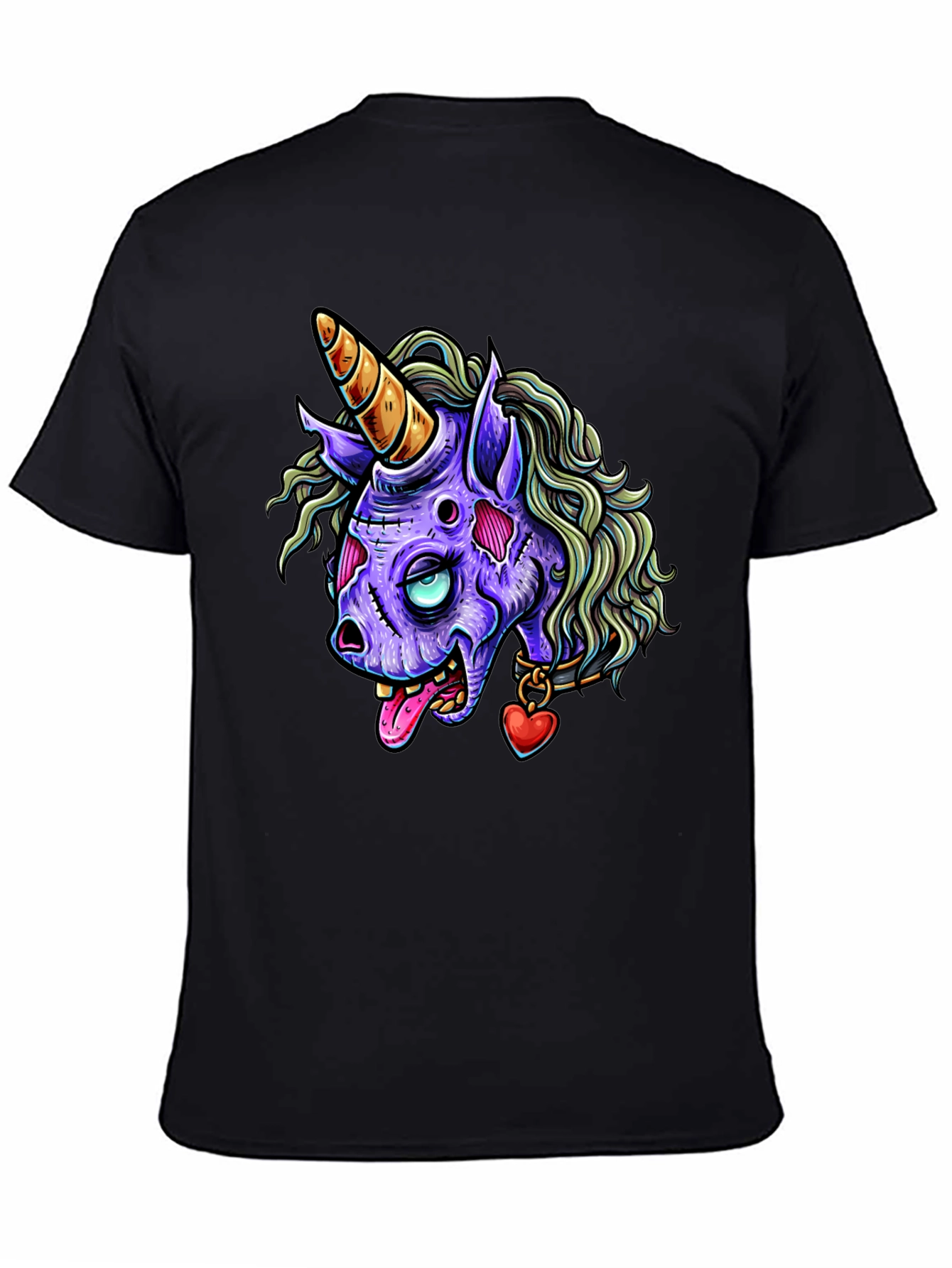 Zombie Unicorn Graphic Tee - Mens Black T-Shirt
