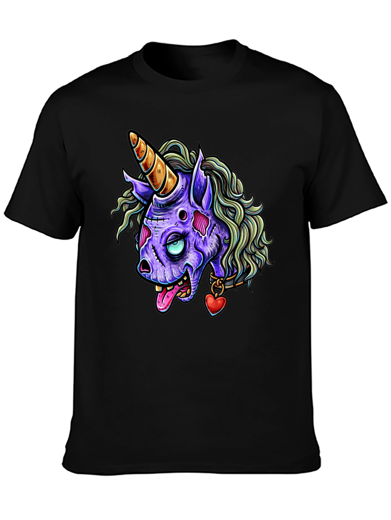 Zombie Unicorn Graphic Tee - Mens Black T-Shirt