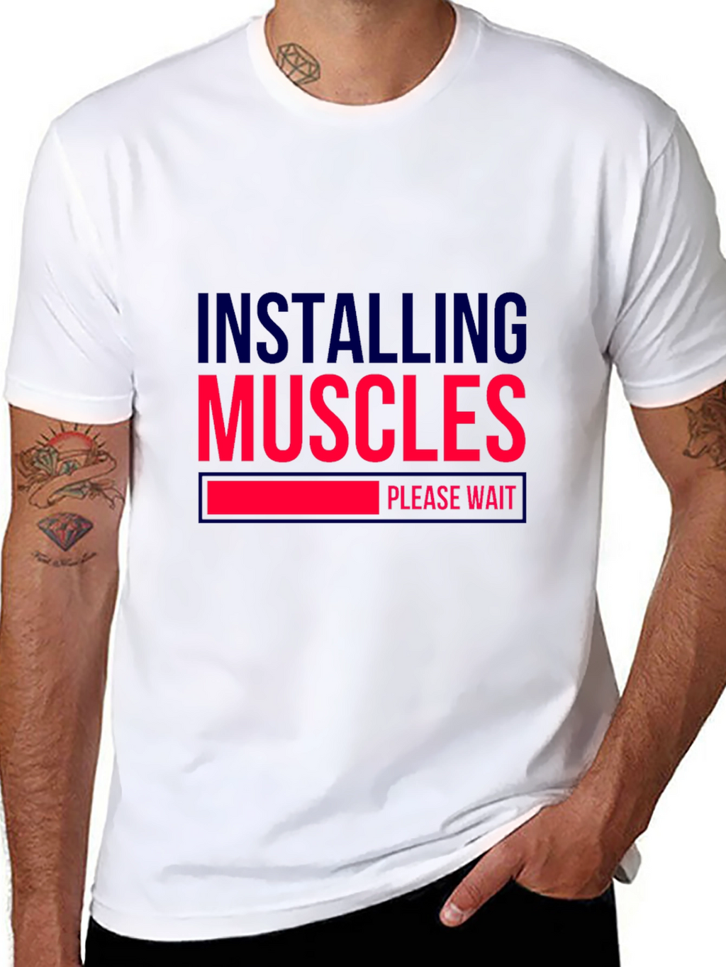 Installing Muscles Black Graphic Tee
