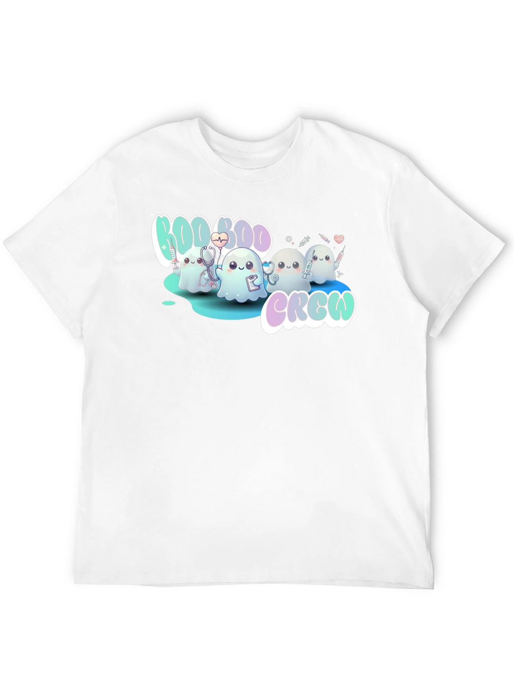 Boo Boo Crew Black T-Shirt Cute Ghost Nurse Tee