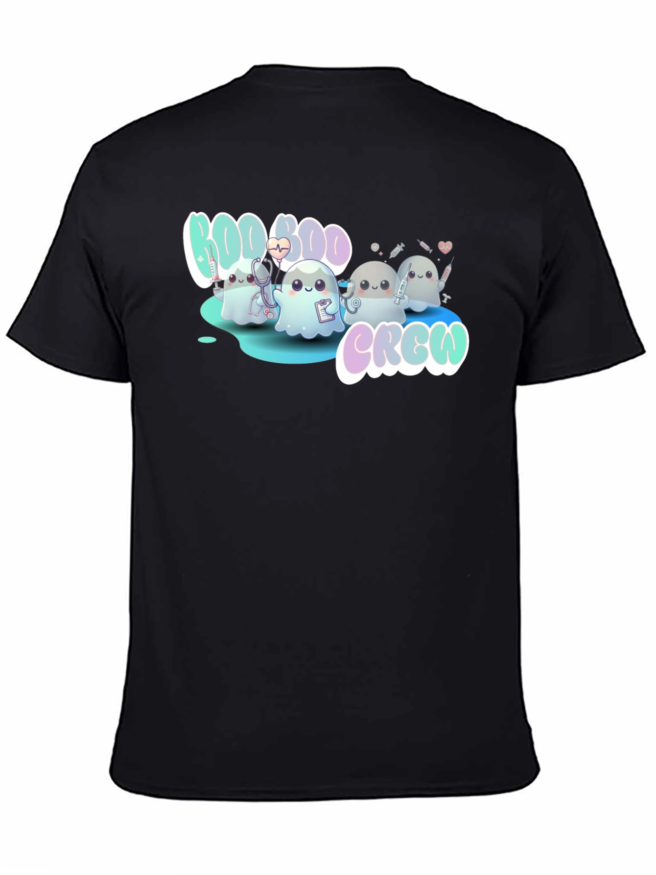 Boo Boo Crew Black T-Shirt Cute Ghost Nurse Tee