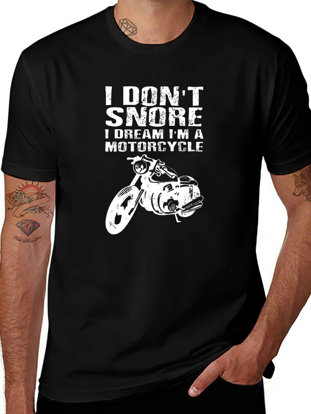 I Dont Snore Motorcycle Graphic T-Shirt