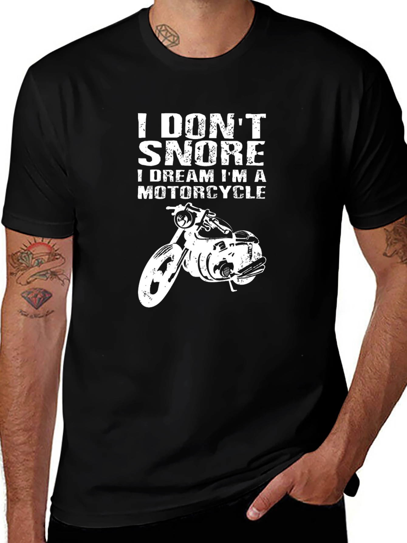 I Dont Snore Motorcycle Graphic T-Shirt