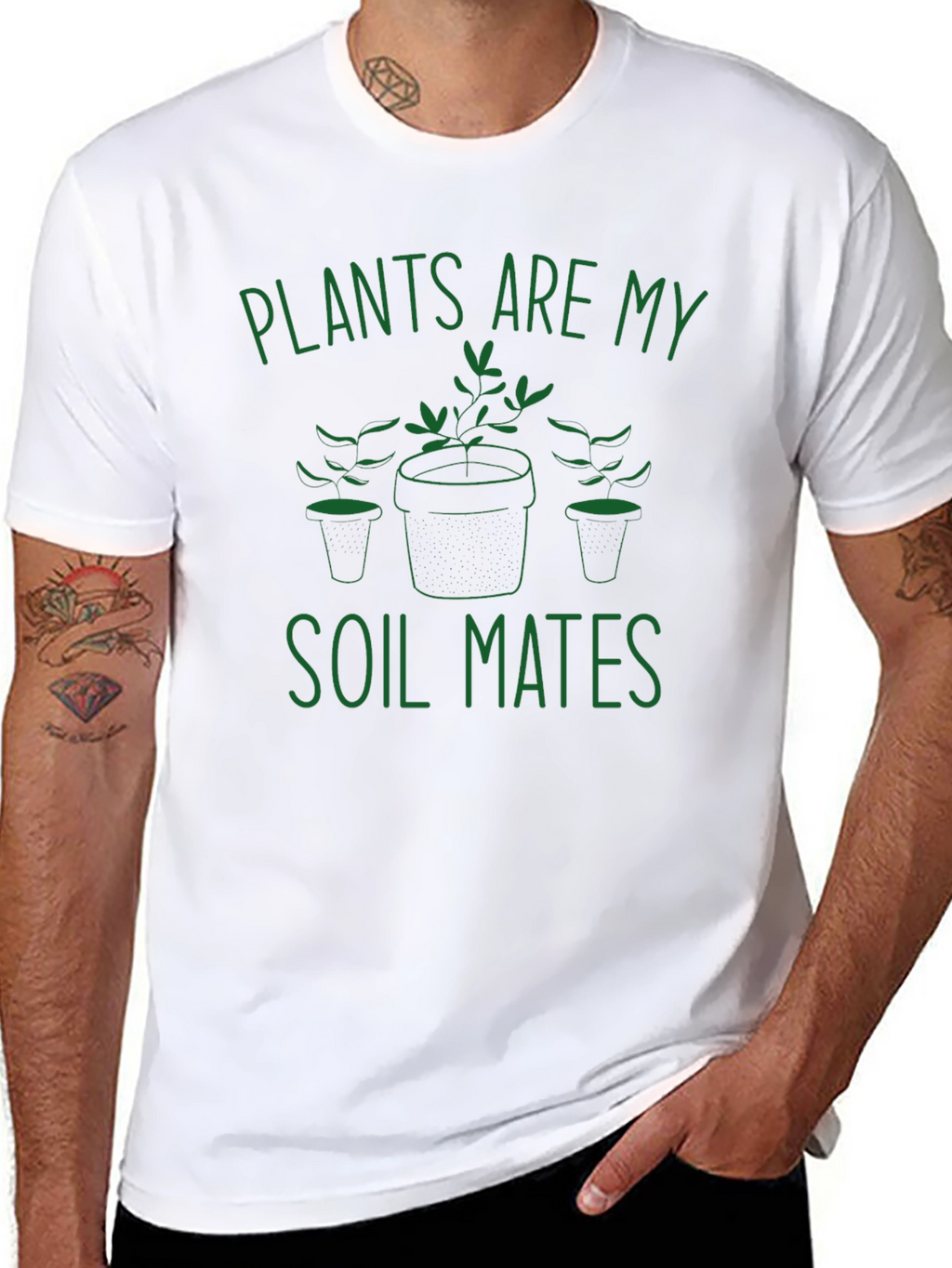 Plants are My Soil Mates T-Shirt - Black Cotton