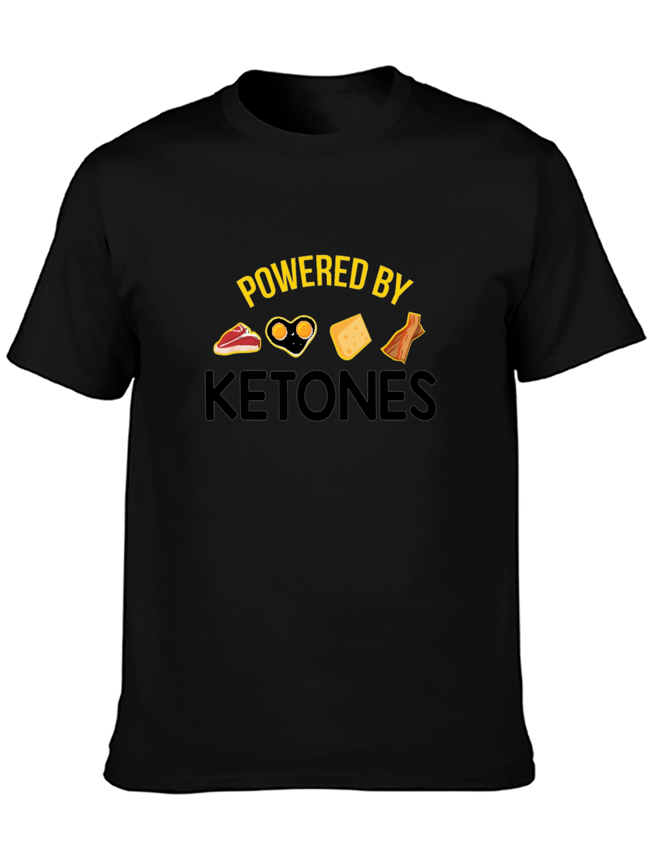 Powered by Ketones Black T-Shirt - Keto Diet Apparel