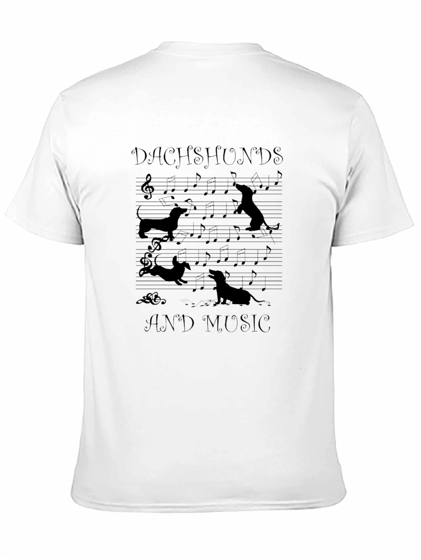 Dachshunds and Music Graphic Tee
