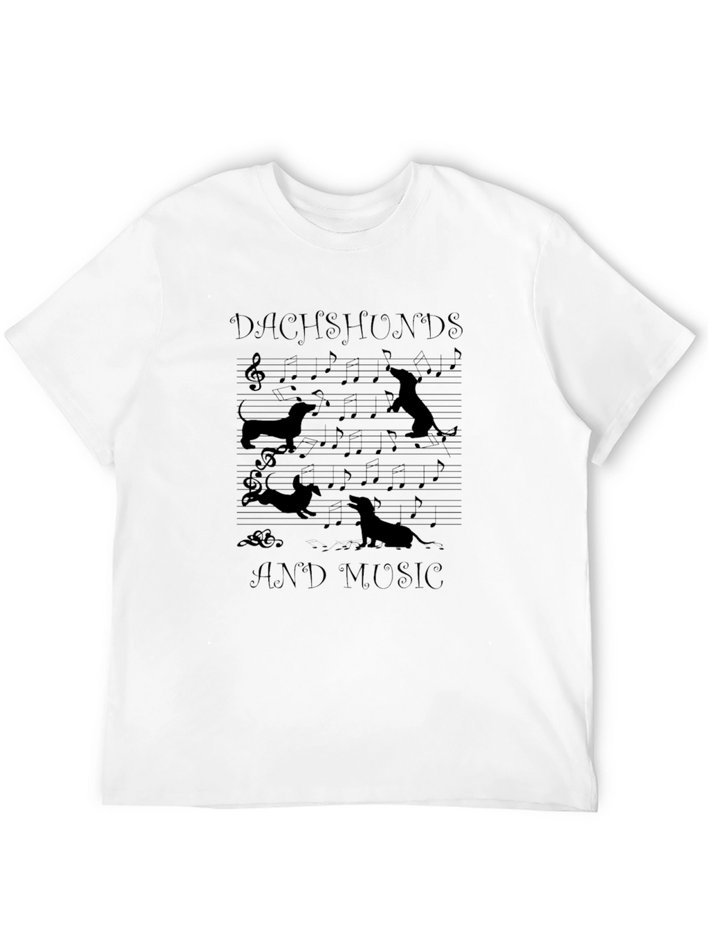 Dachshunds and Music Graphic Tee