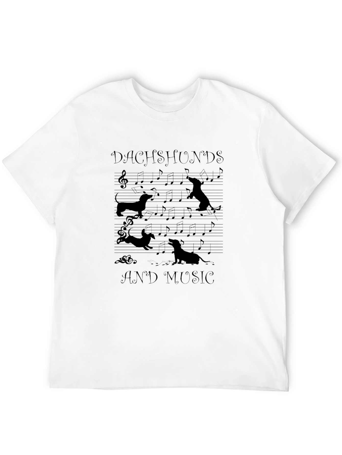 Dachshunds and Music Graphic Tee