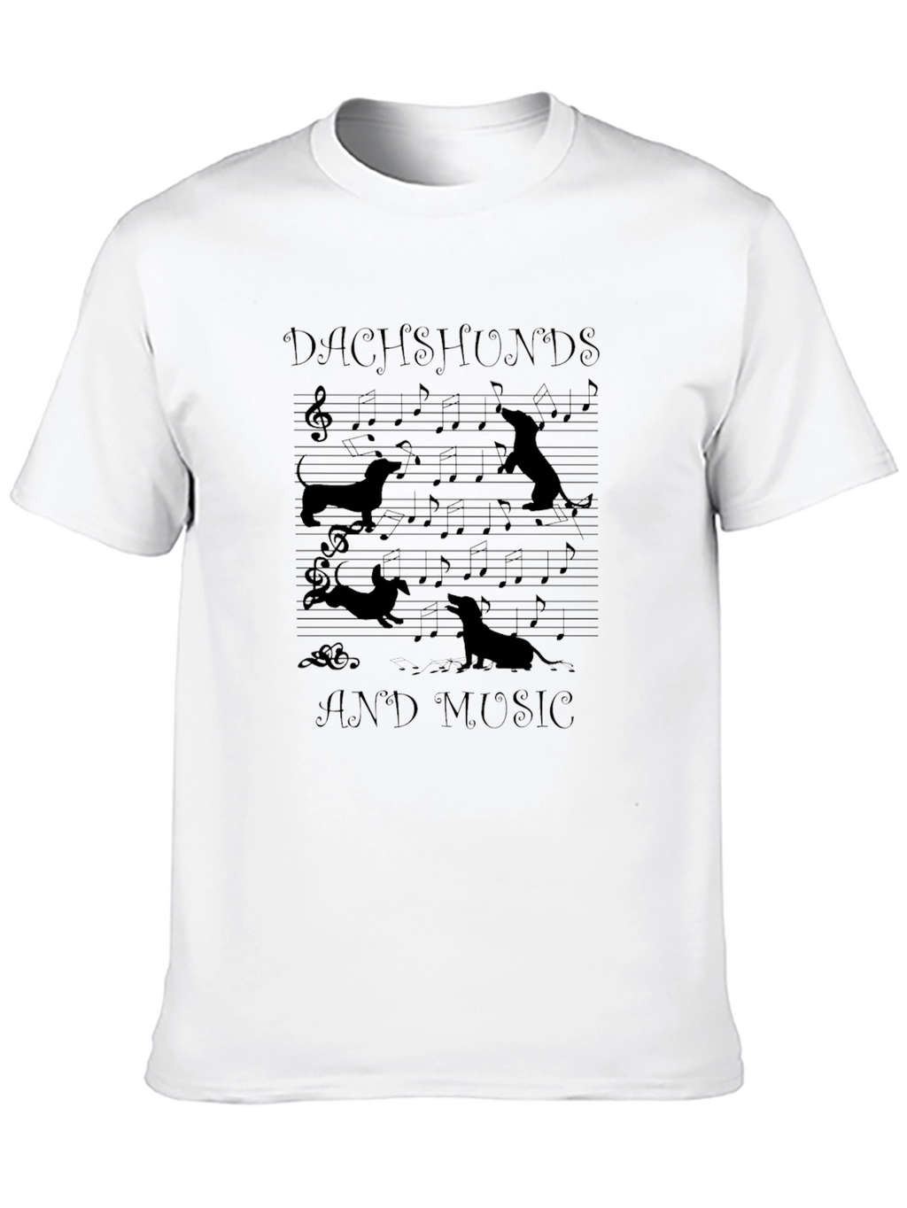 Dachshunds and Music Graphic Tee