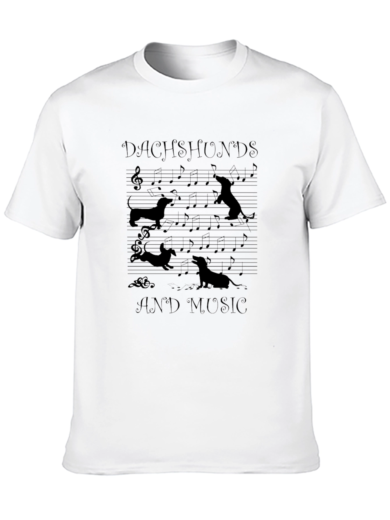 Dachshunds and Music Graphic Tee