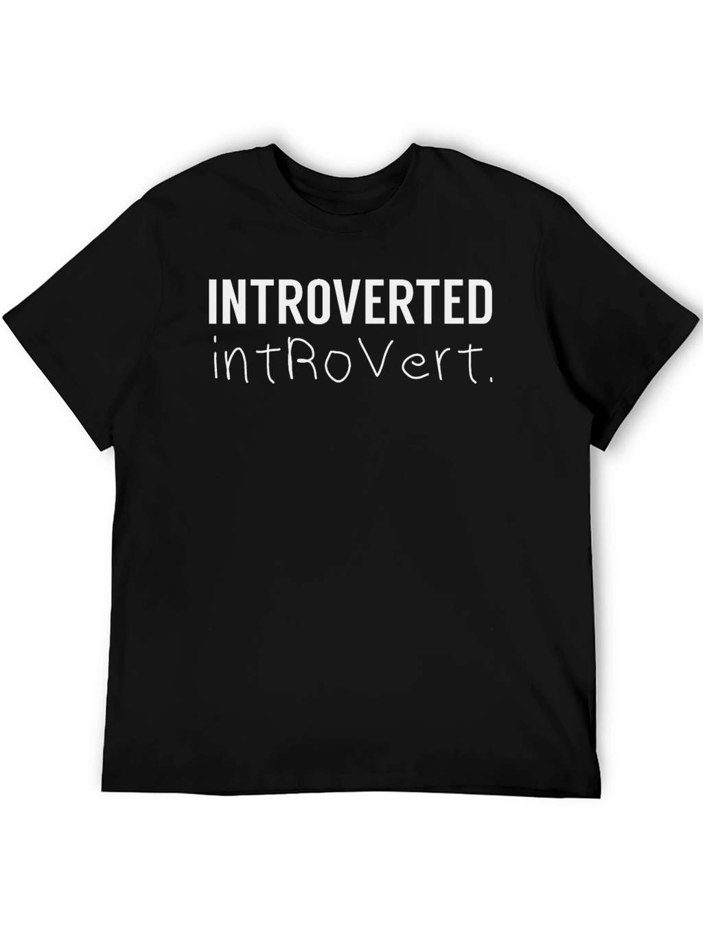 Introverted Tee - Black Cotton Blend Casual Shirt