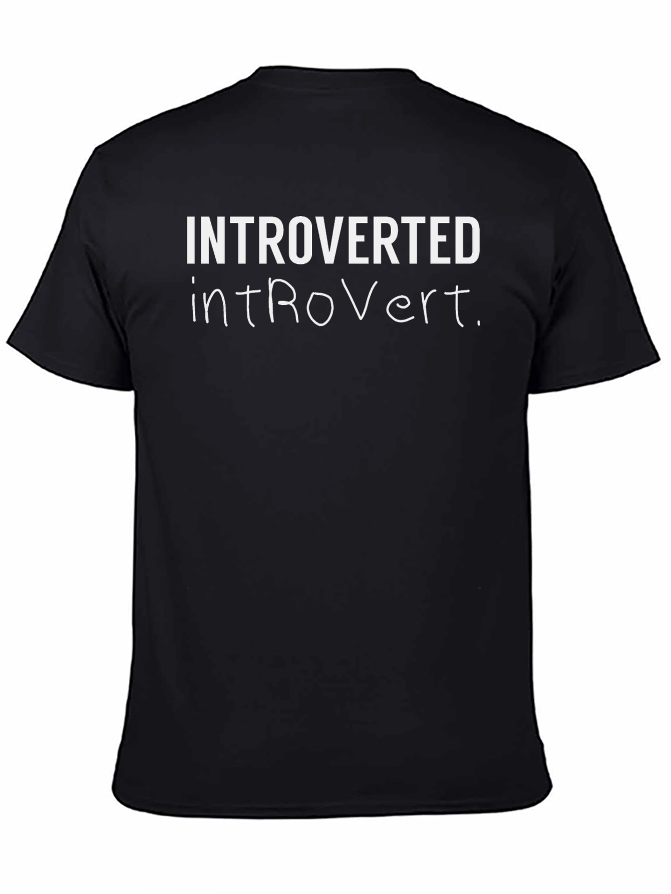 Introverted Tee - Black Cotton Blend Casual Shirt