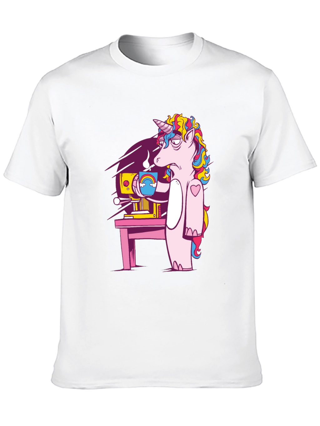 Unicorn Coffee Graphic Tee - Black