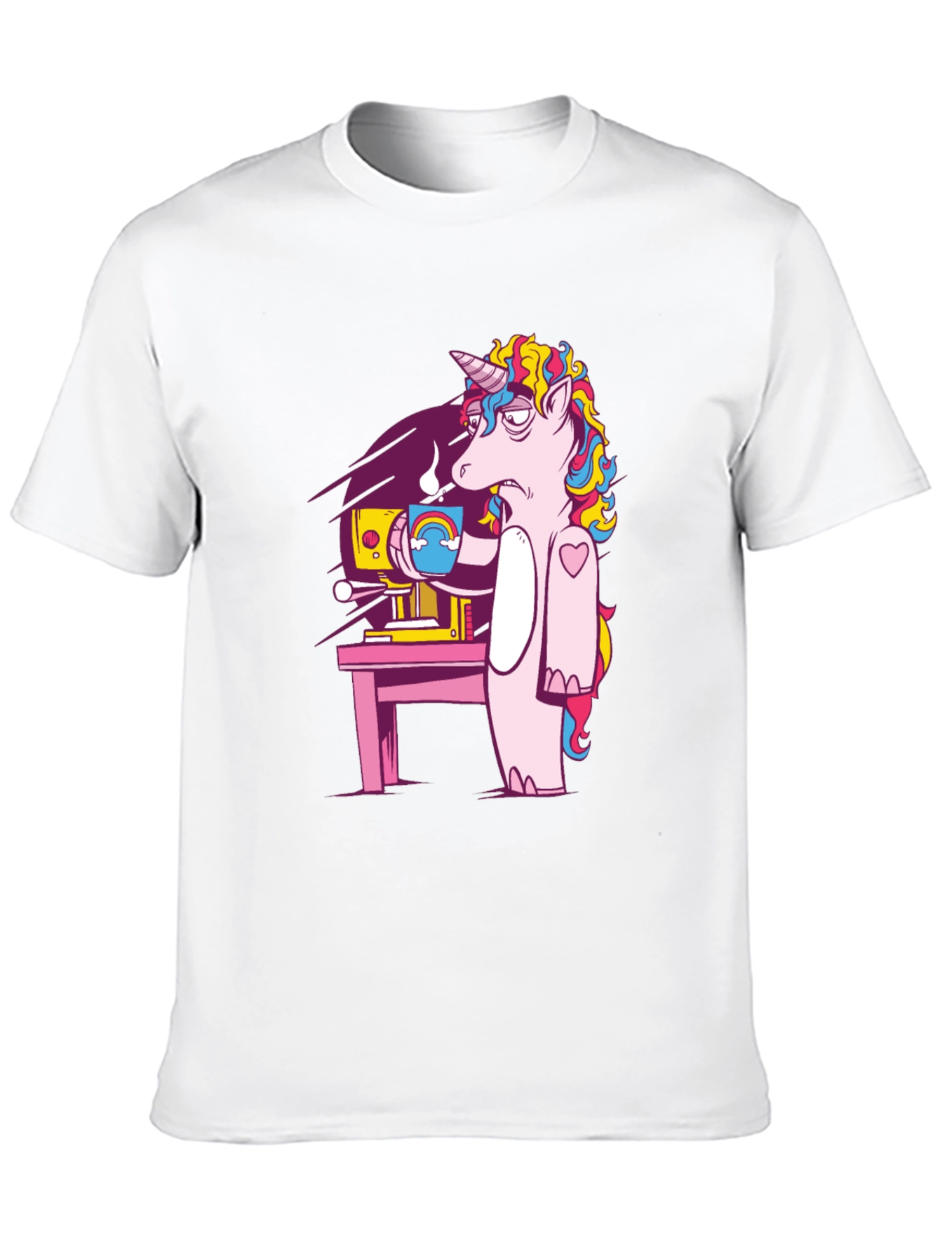 Unicorn Coffee Graphic Tee - Black