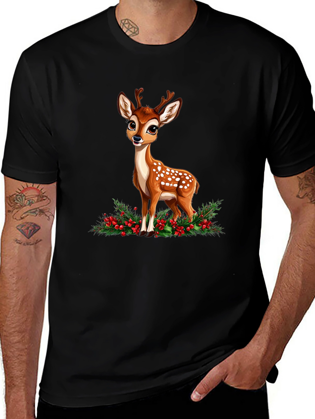 Cute Fawn Graphic Tee - Holiday Season Ready
