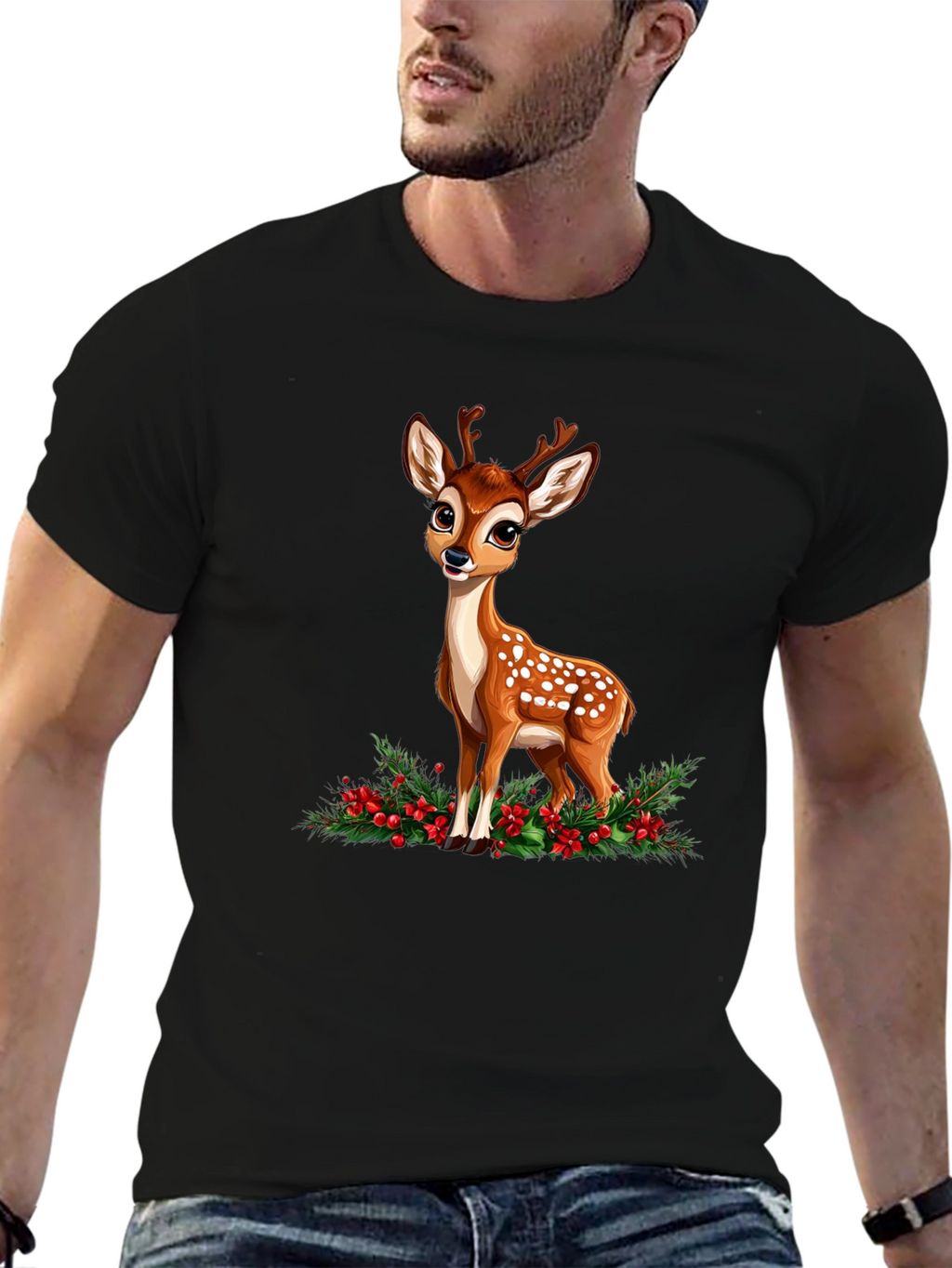 Cute Fawn Graphic Tee - Holiday Season Ready