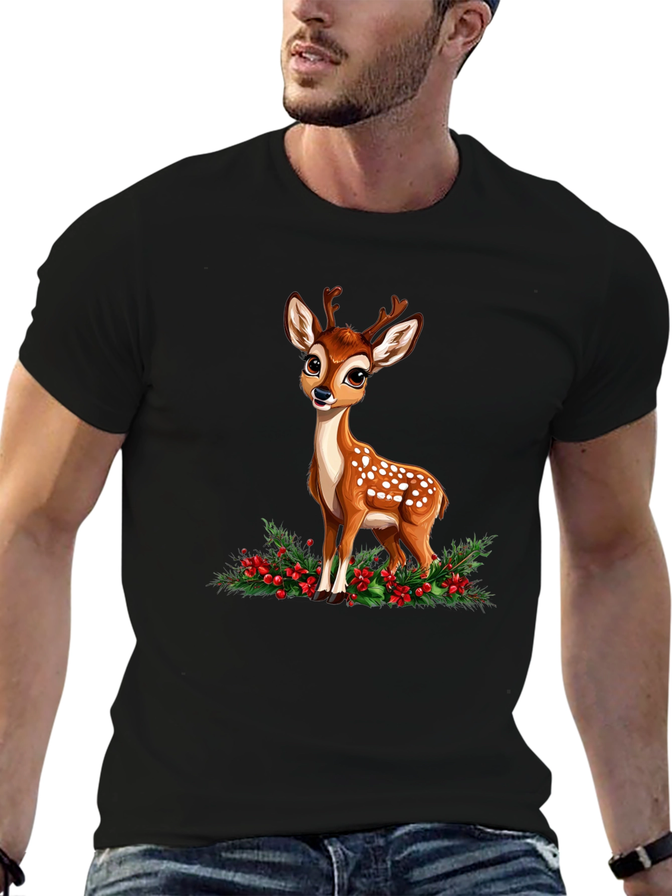 Cute Fawn Graphic Tee - Holiday Season Ready