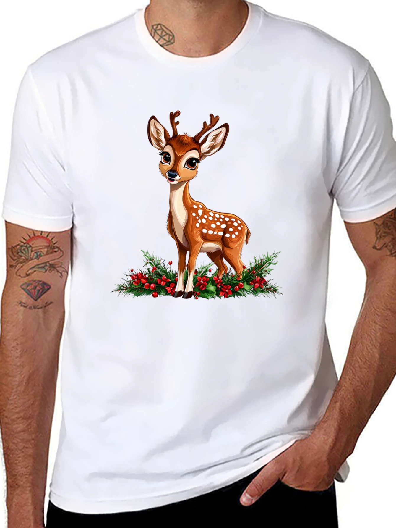 Cute Fawn Graphic Tee - Holiday Season Ready